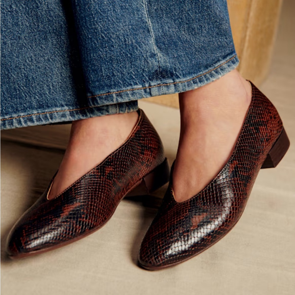 Sezane Matilda Low Ballerinas Brown Python